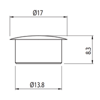60-514-0 MODULAR SOLUTIONS ALUMINUM CAP 8MM DIAMETER GRAY